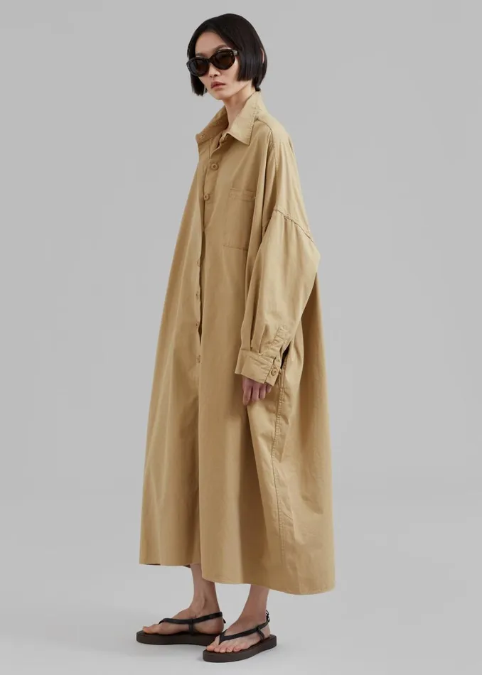 Women The Frankie Shop Dresses Kason Oversized Shirt Dress Sahara