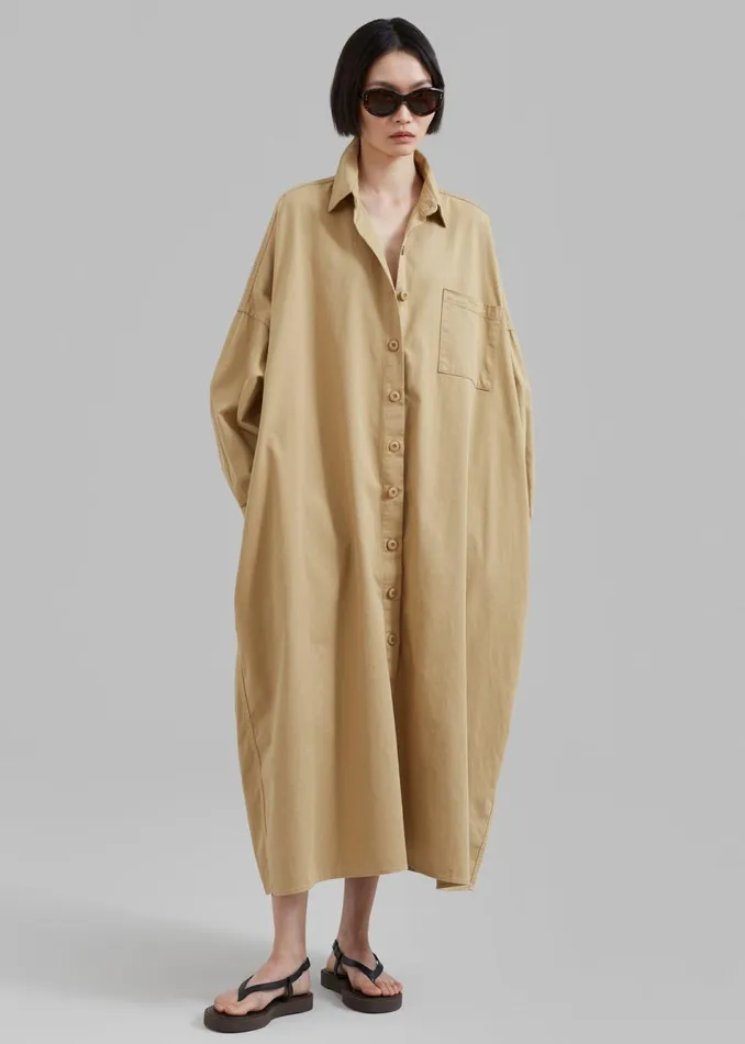 Women The Frankie Shop Dresses Kason Oversized Shirt Dress Sahara