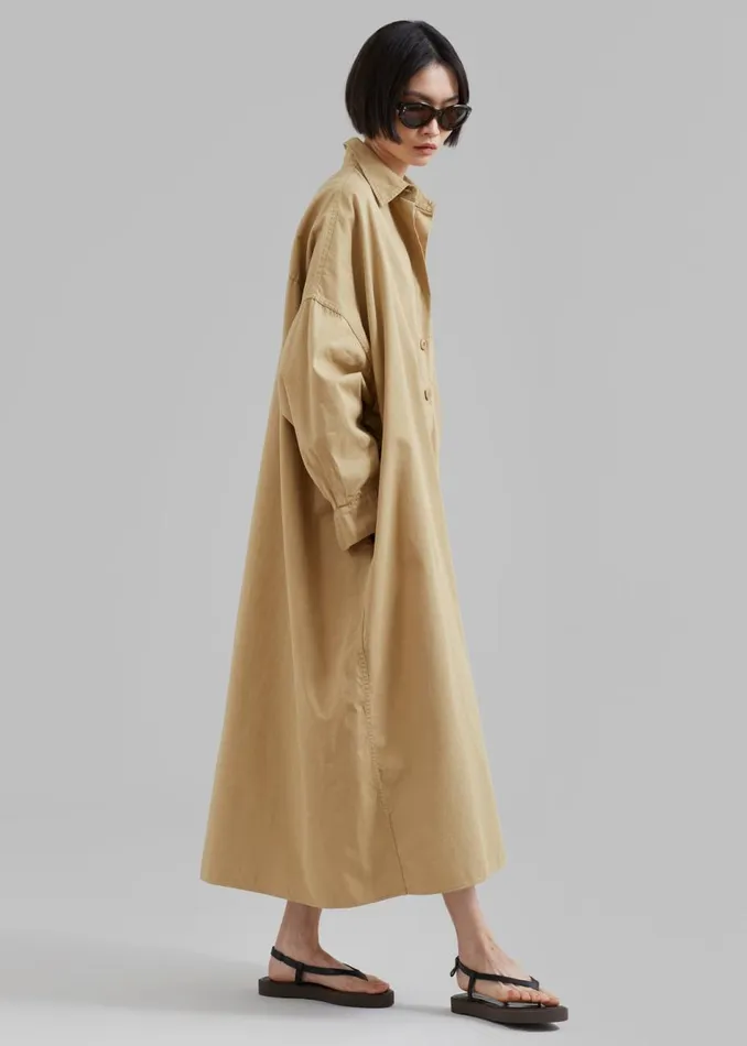 Women The Frankie Shop Dresses Kason Oversized Shirt Dress Sahara