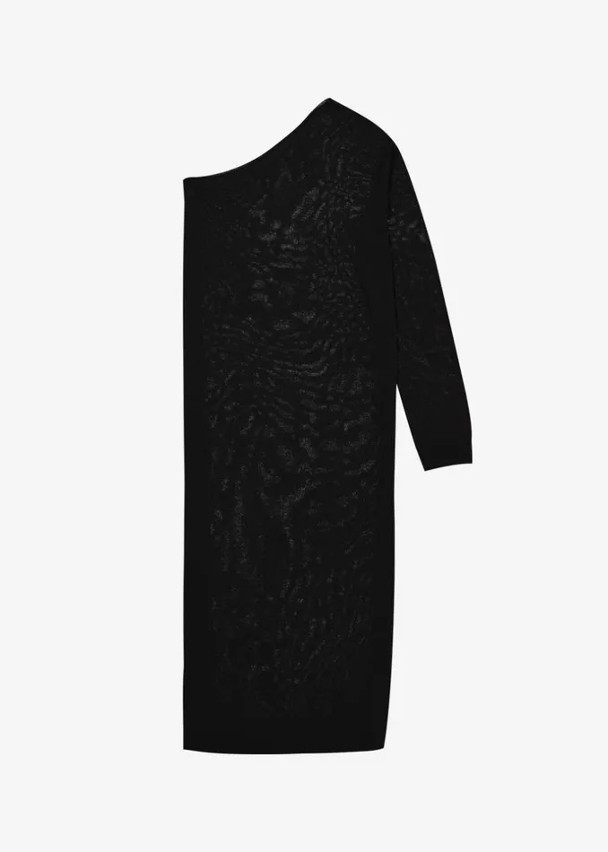 Women The Frankie Shop Dresses Lina One Shoulder Loose Knit Dress Black