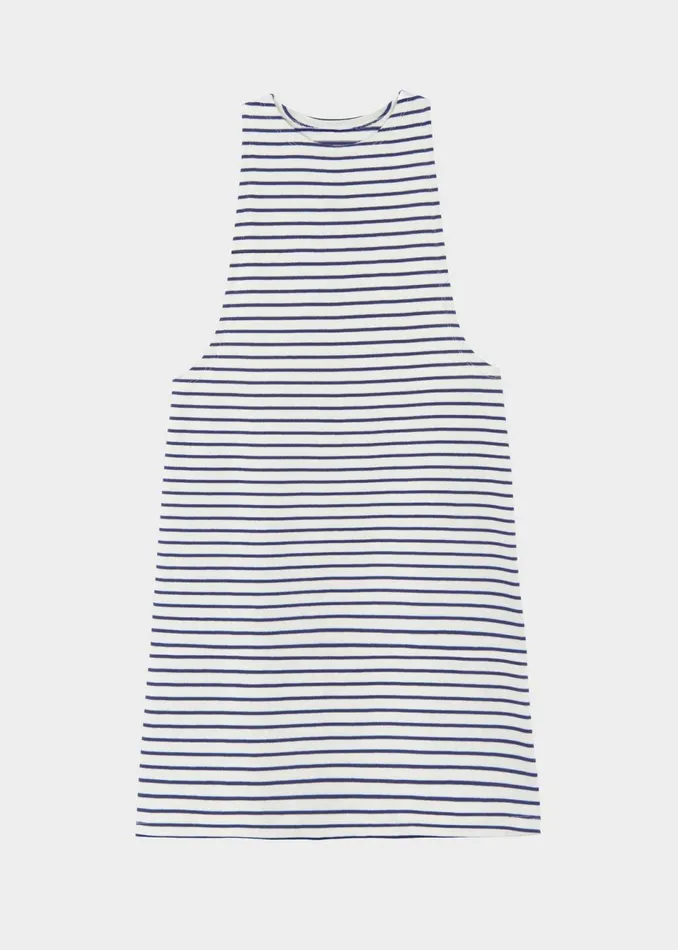 Women The Frankie Shop Dresses Lindsay Halter Dress Navy Stripe