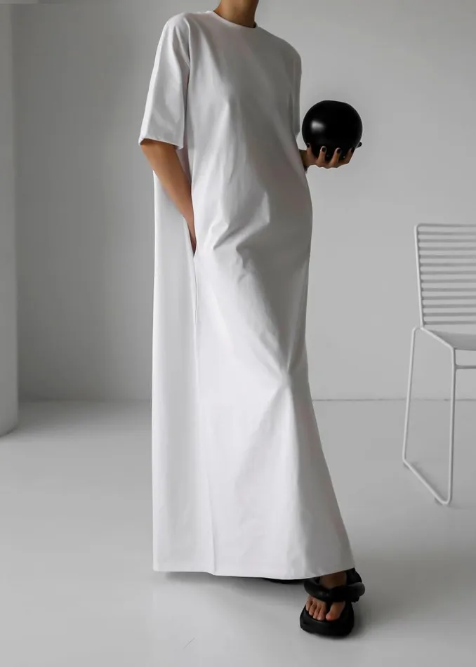 Women The Frankie Shop Dresses Lou Oversized Tee Dress Optic White