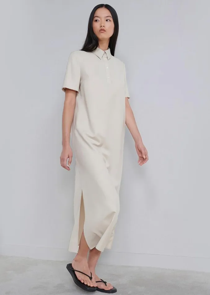 Women The Frankie Shop Dresses Loulou Studio Bira Polo Shirt Dress Beige