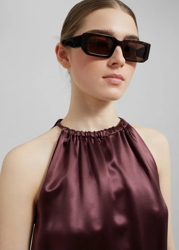 Women The Frankie Shop Dresses Loulou Studio Morene Long Dress Midnight Bordeaux