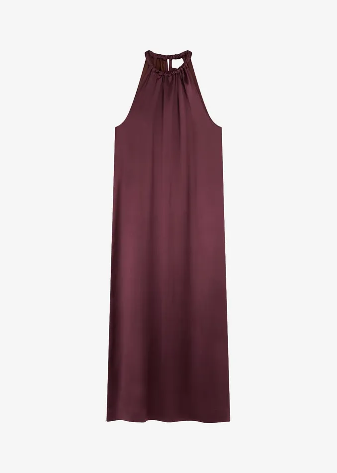 Women The Frankie Shop Dresses Loulou Studio Morene Long Dress Midnight Bordeaux