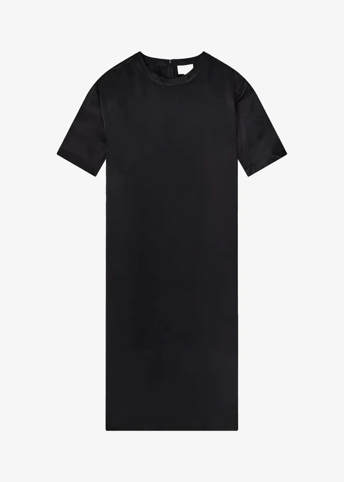 Women The Frankie Shop Dresses Loulou Studio Tuga Satin TShirt Dress Black