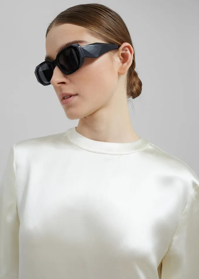 Women The Frankie Shop Dresses Loulou Studio Tuga Satin TShirt Dress Soft Vanilla