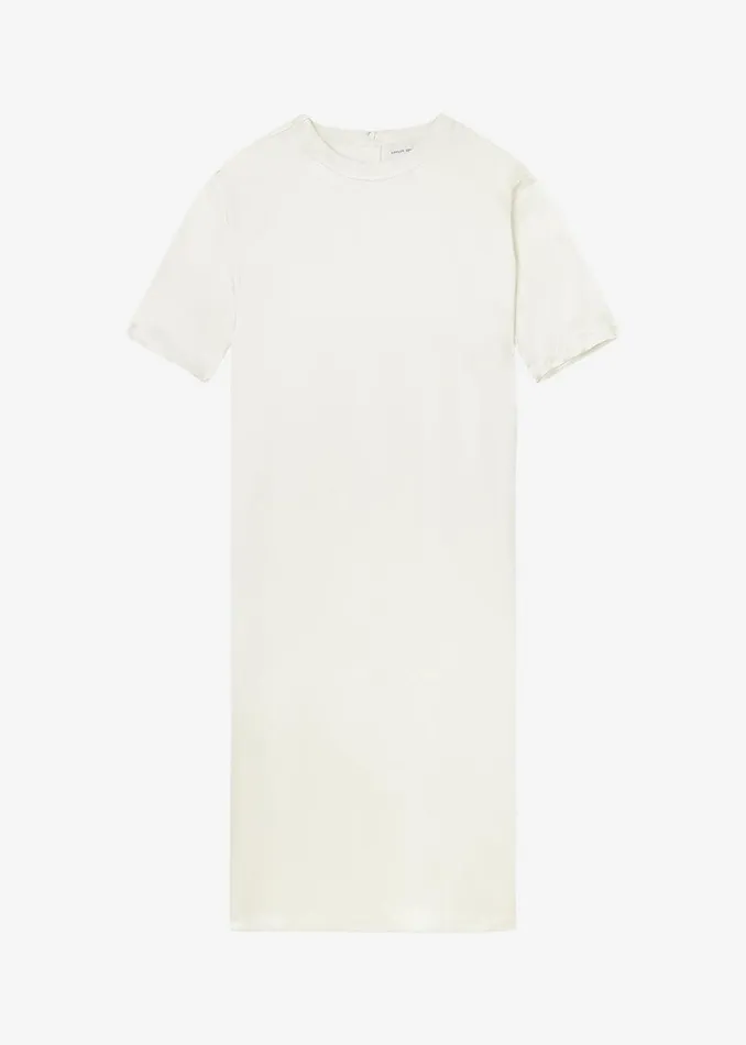 Women The Frankie Shop Dresses Loulou Studio Tuga Satin TShirt Dress Soft Vanilla