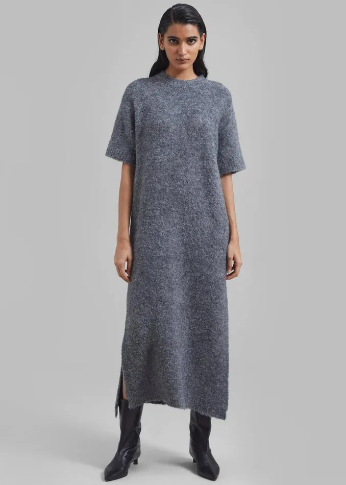 Women The Frankie Shop Dresses Luz Knit Dress Grey