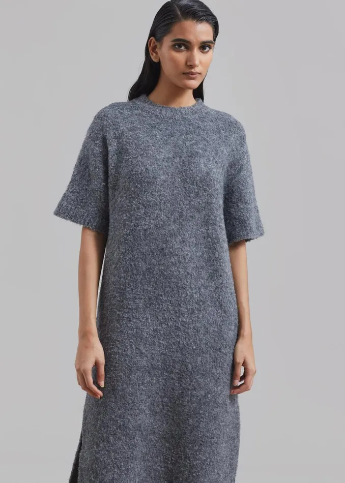 Women The Frankie Shop Dresses Luz Knit Dress Grey
