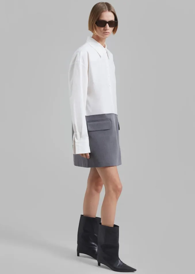 Women The Frankie Shop Dresses Marissa Shirt Dress Whitegrey