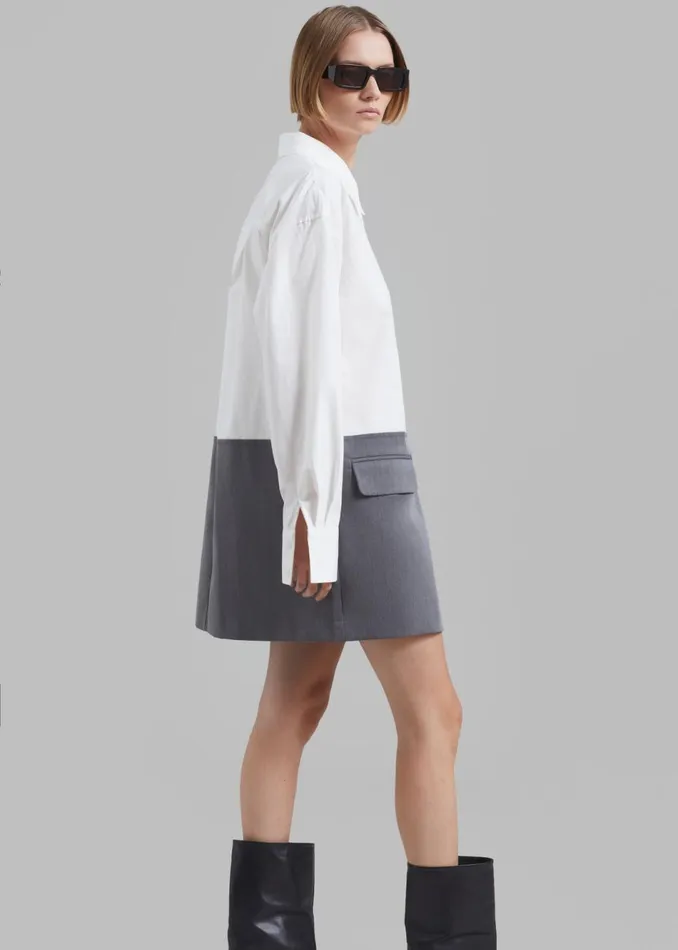 Women The Frankie Shop Dresses Marissa Shirt Dress Whitegrey