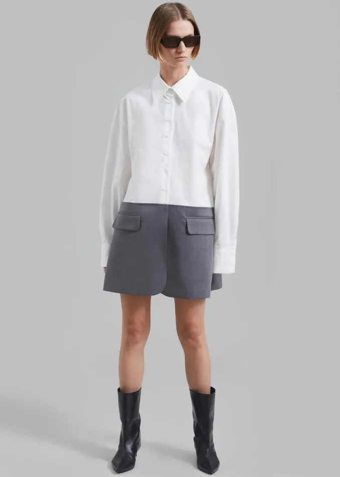 Women The Frankie Shop Dresses Marissa Shirt Dress Whitegrey