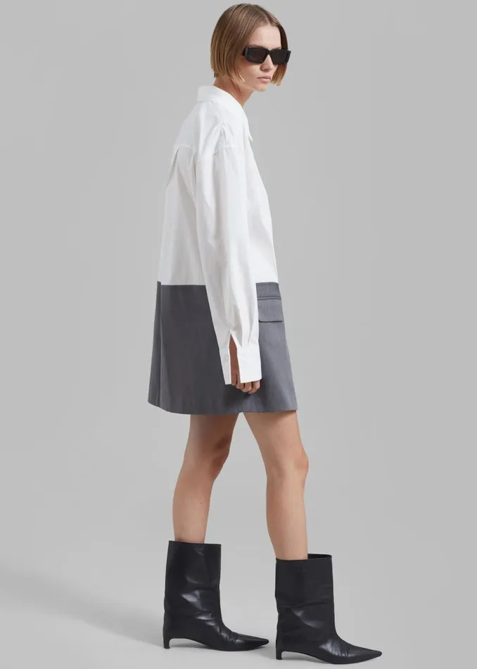Women The Frankie Shop Dresses Marissa Shirt Dress Whitegrey