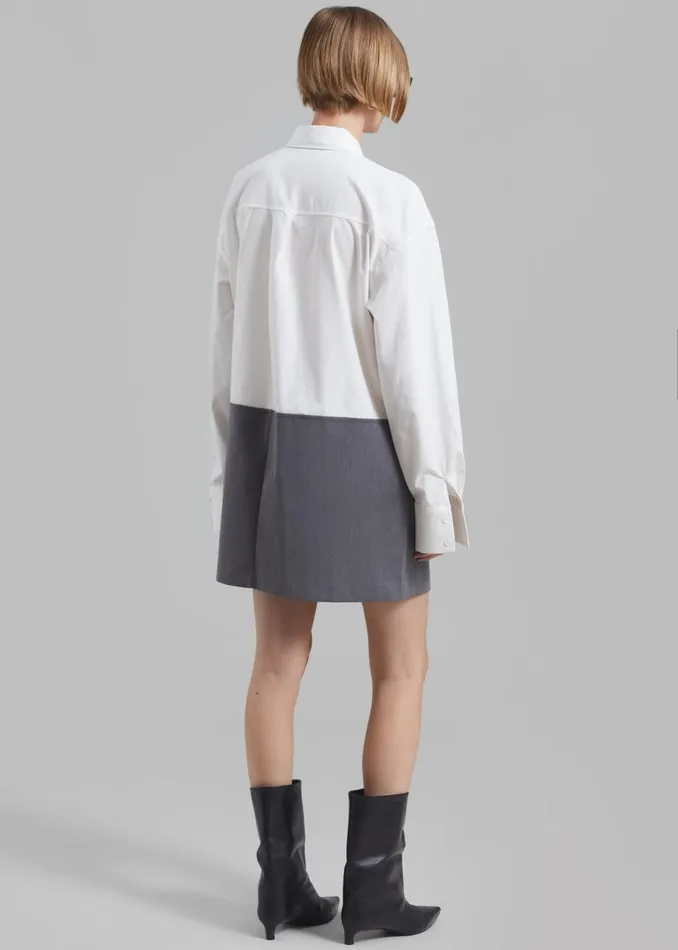 Women The Frankie Shop Dresses Marissa Shirt Dress Whitegrey