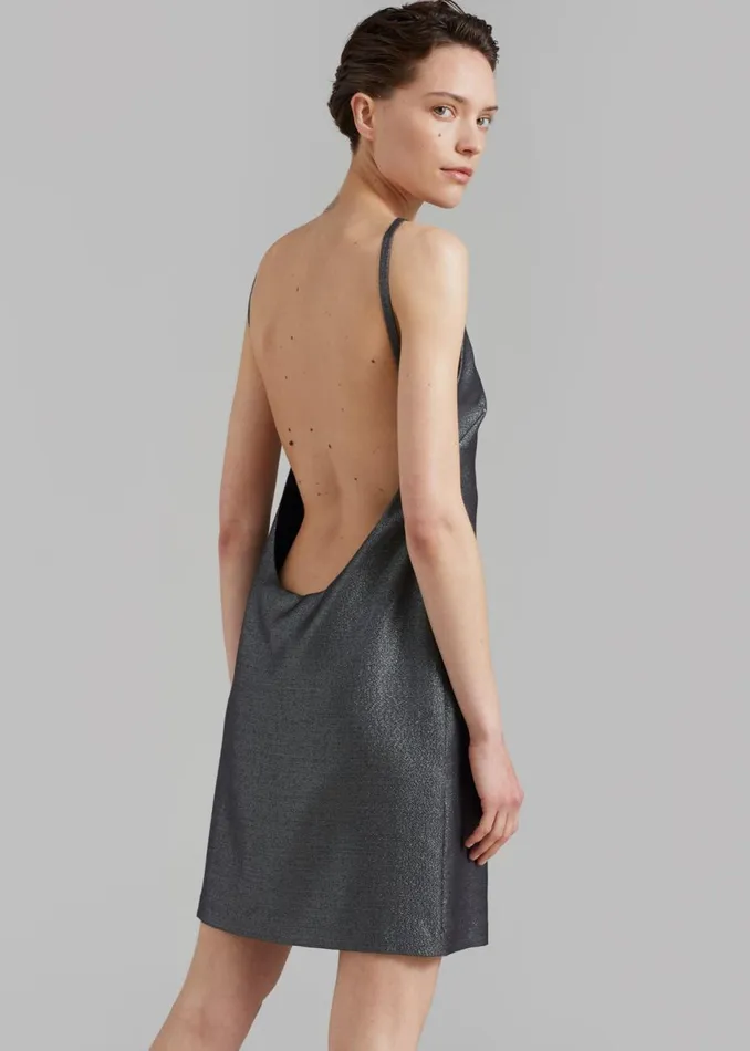 Women The Frankie Shop Dresses MATIN Byblos Backless Mini Silver