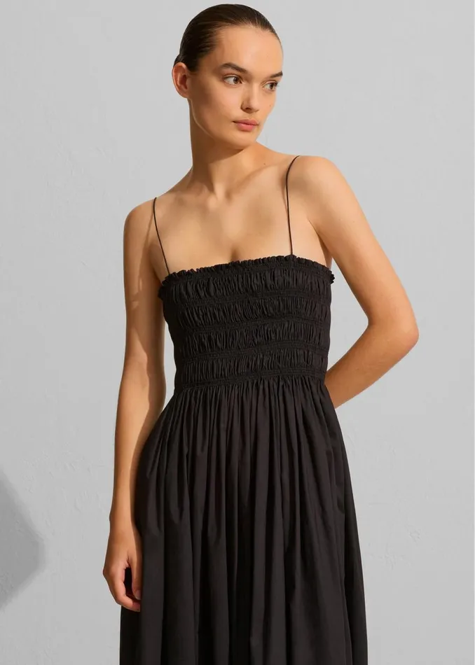 Women The Frankie Shop Dresses Matteau Shirred Bodice Dress Black