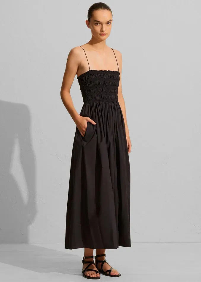 Women The Frankie Shop Dresses Matteau Shirred Bodice Dress Black