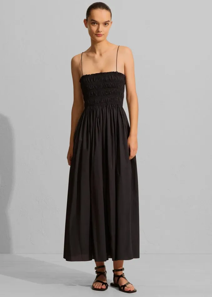 Women The Frankie Shop Dresses Matteau Shirred Bodice Dress Black