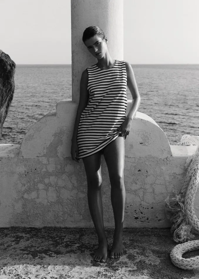 Women The Frankie Shop Dresses Matteau Stripe Shift Dress Navywhite