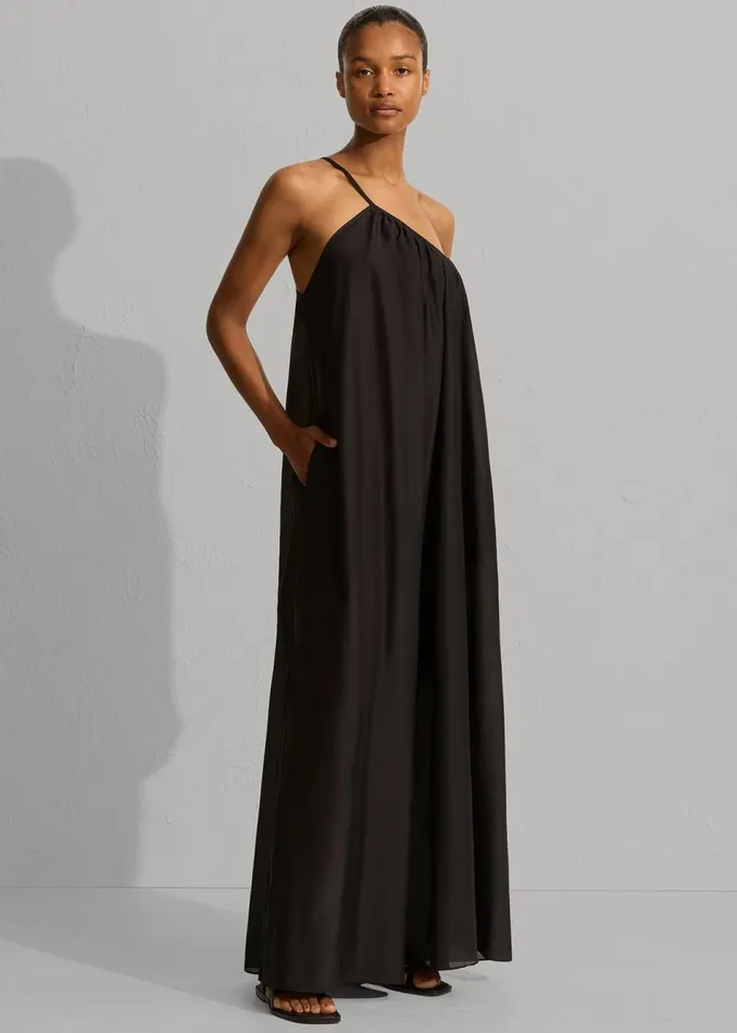Women The Frankie Shop Dresses Matteau Voluminous One Shoulder Dress Black