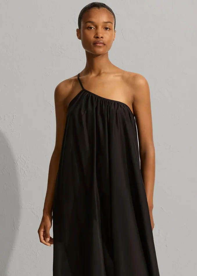 Women The Frankie Shop Dresses Matteau Voluminous One Shoulder Dress Black