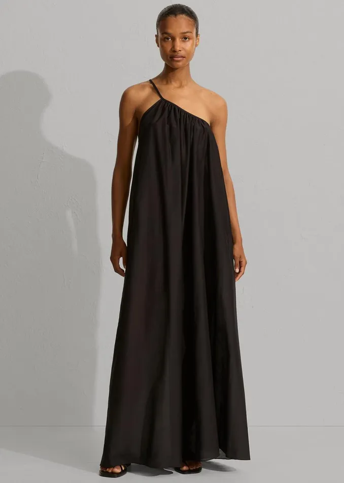 Women The Frankie Shop Dresses Matteau Voluminous One Shoulder Dress Black