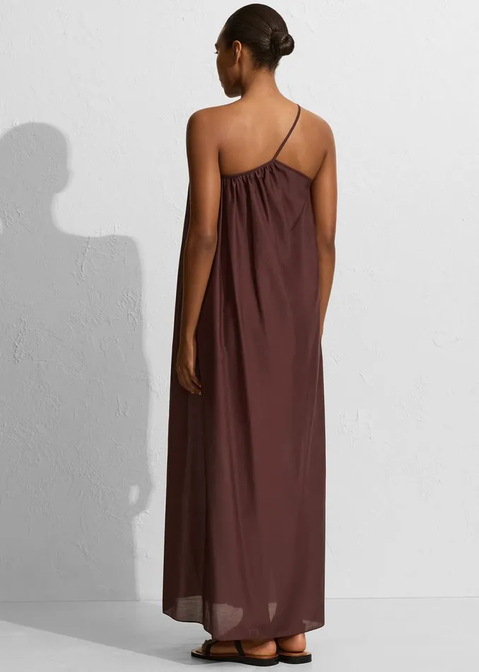 Women The Frankie Shop Dresses Matteau Voluminous One Shoulder Dress Burgundy