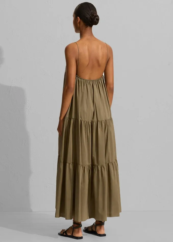 Women The Frankie Shop Dresses Matteau Voluminous Tiered Sundress Olive