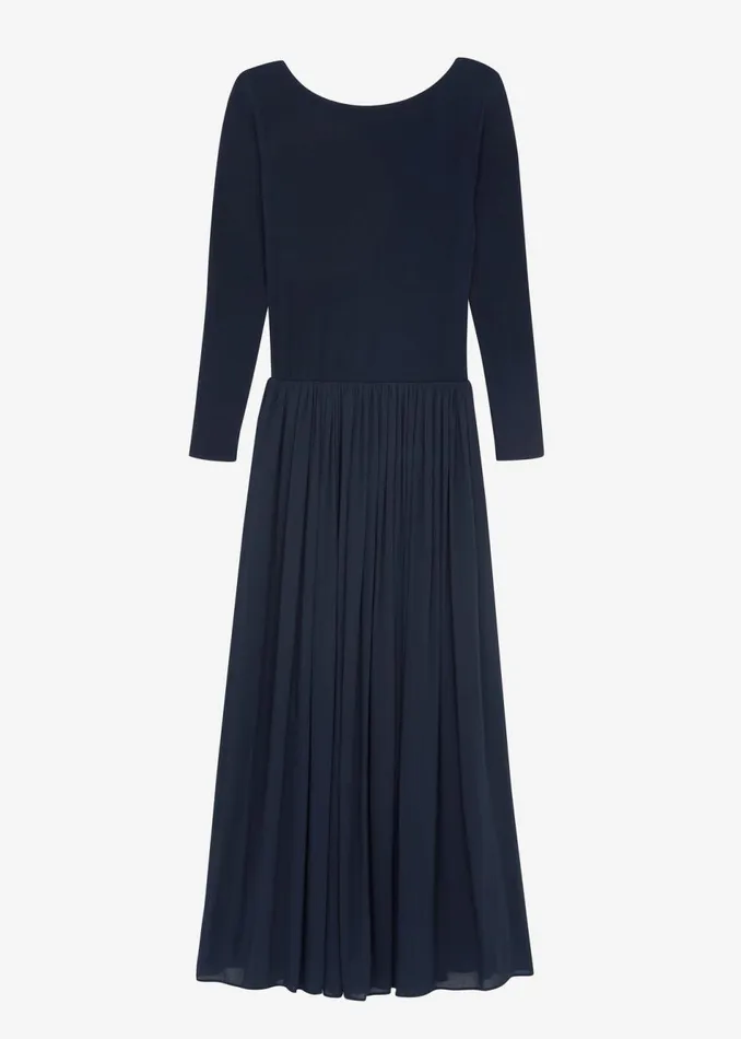 Women The Frankie Shop Dresses Odette Gathered Skirt Maxi Dress Navy