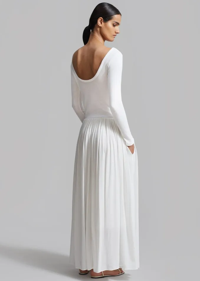 Women The Frankie Shop Dresses Odette Gathered Skirt Maxi Dress White