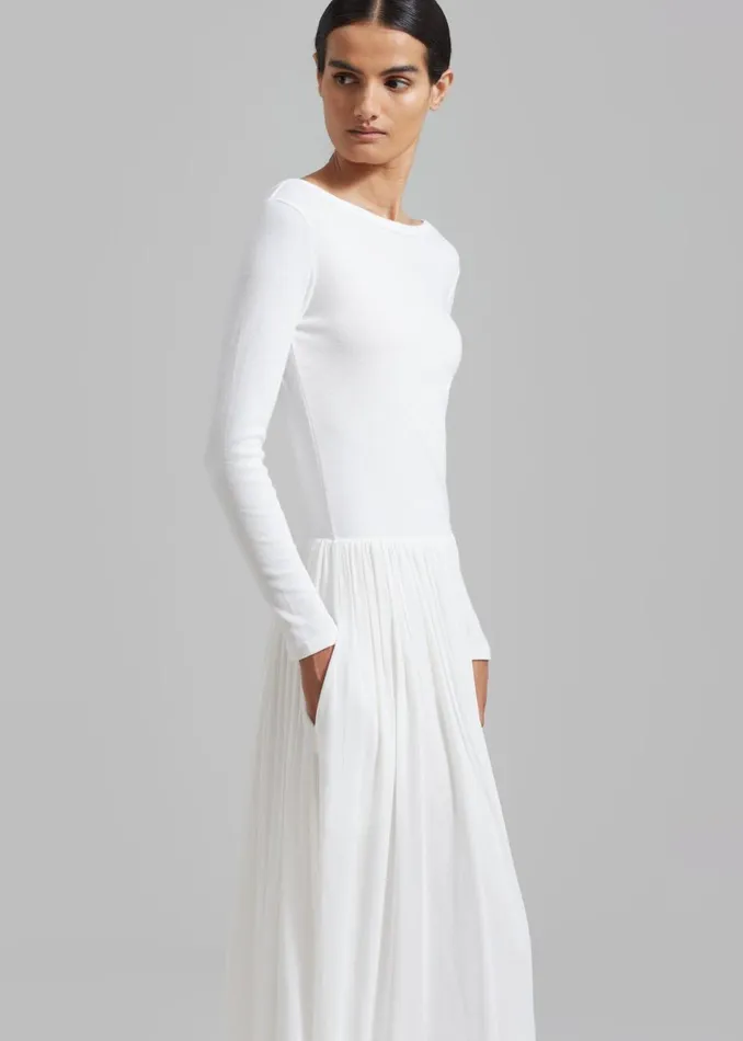 Women The Frankie Shop Dresses Odette Gathered Skirt Maxi Dress White