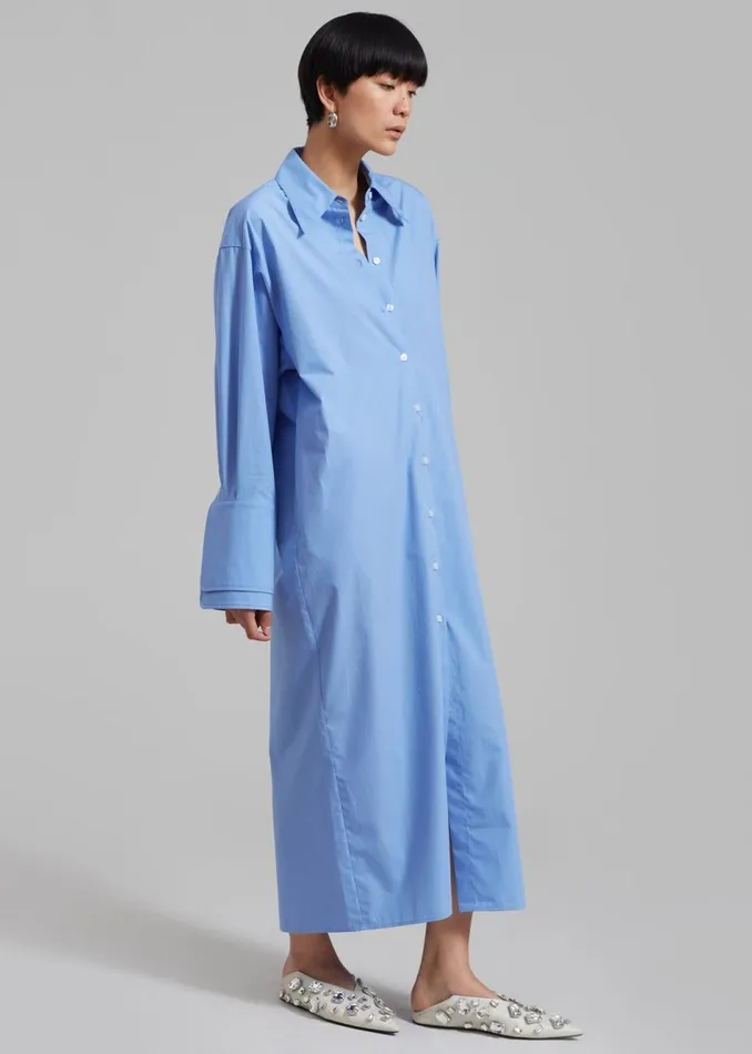 Women The Frankie Shop Dresses Rhe Poplin Shirt Dress Serenity