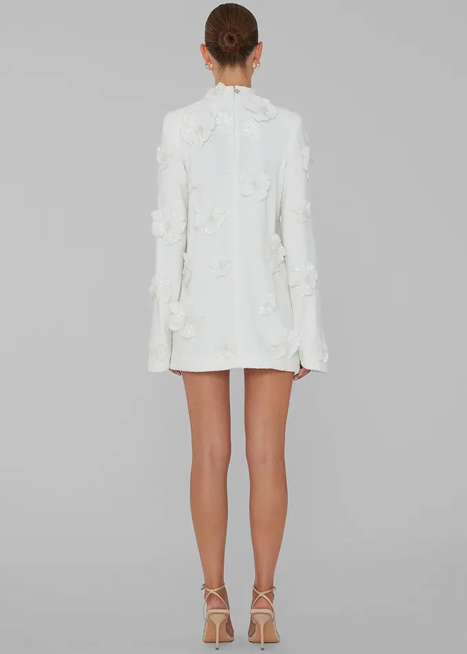 Women The Frankie Shop Dresses Rotate Sequin Flower Dress Egret