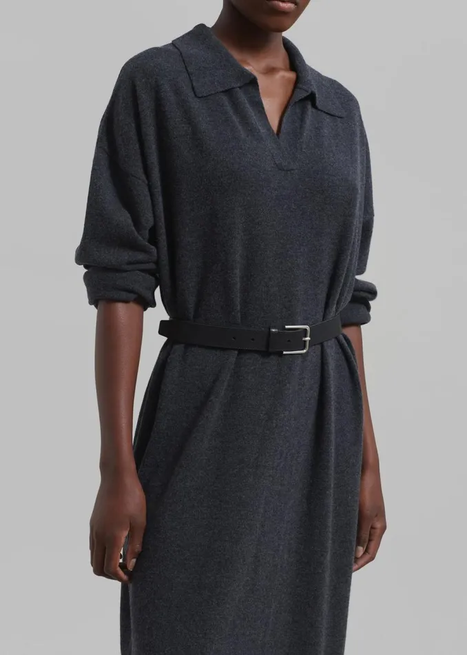 Women The Frankie Shop Dresses Siobhan Long Knit Dress Charcoal