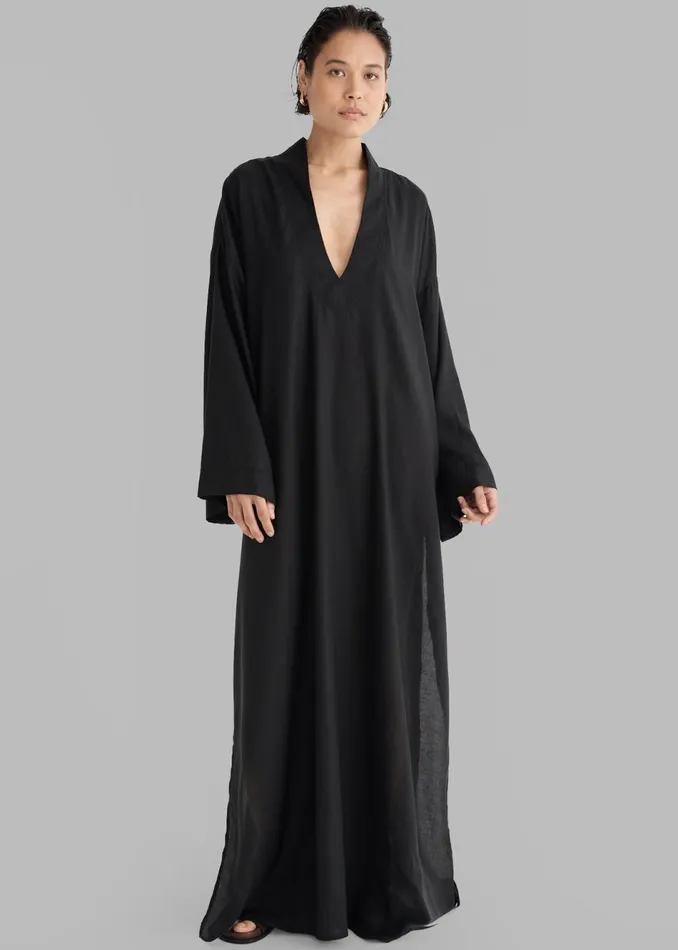 Women The Frankie Shop Dresses Solaqua The Ines Kaftan Noir