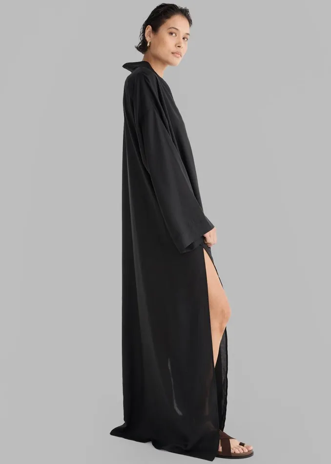 Women The Frankie Shop Dresses Solaqua The Ines Kaftan Noir