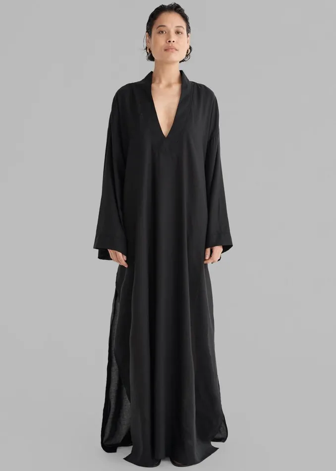 Women The Frankie Shop Dresses Solaqua The Ines Kaftan Noir