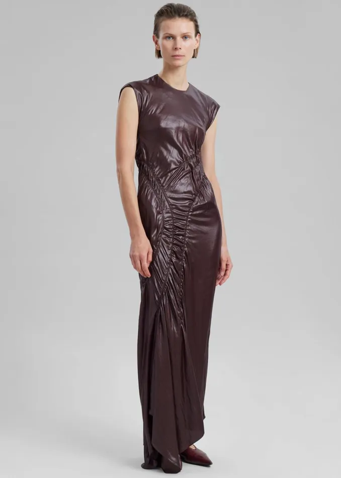 Women The Frankie Shop Dresses Sportmax Guelfo Dress Dark Brown