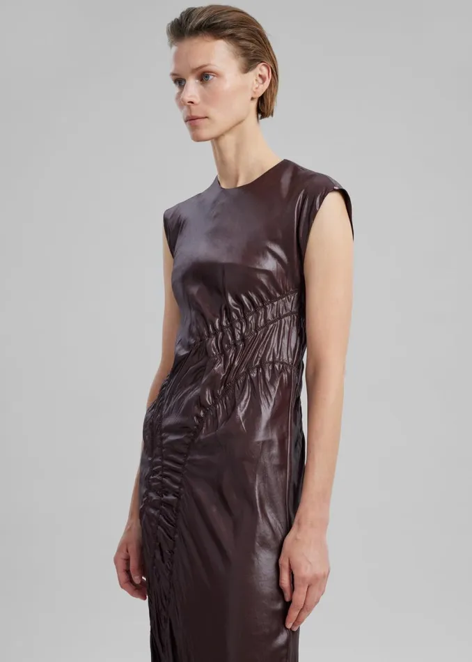 Women The Frankie Shop Dresses Sportmax Guelfo Dress Dark Brown