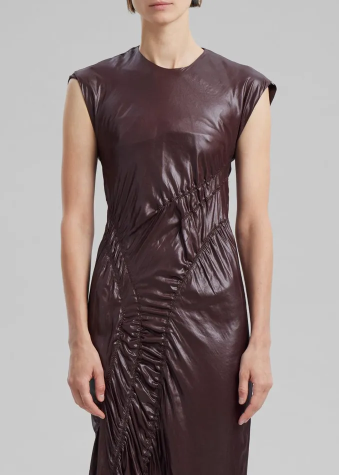 Women The Frankie Shop Dresses Sportmax Guelfo Dress Dark Brown