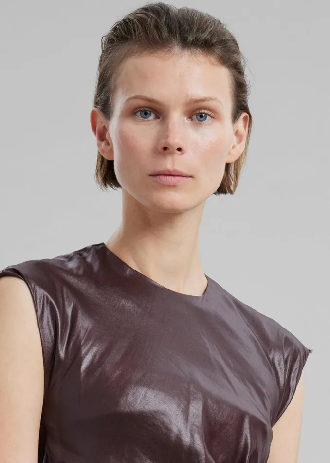 Women The Frankie Shop Dresses Sportmax Guelfo Dress Dark Brown