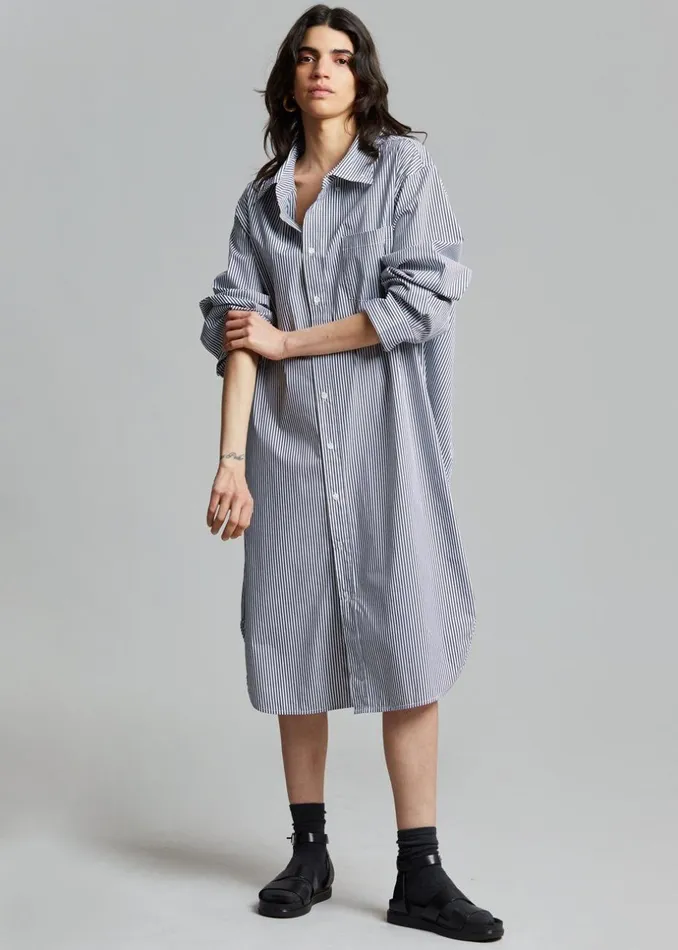 Women The Frankie Shop Dresses Talia Shirt Dress Blackwhite Stripe