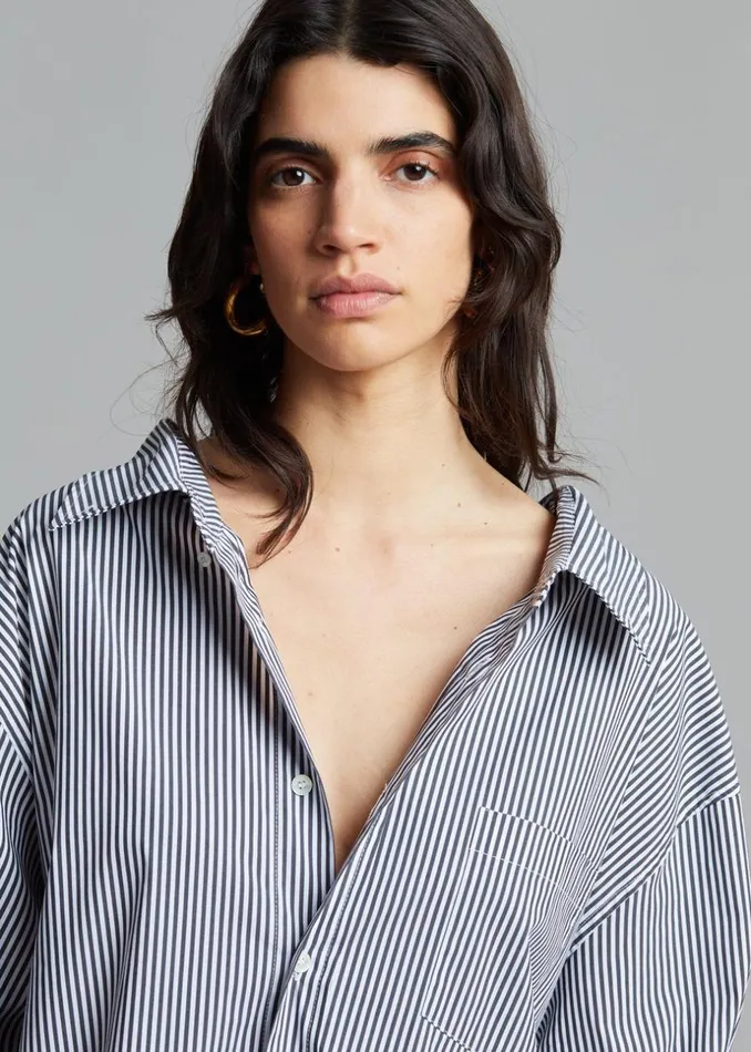 Women The Frankie Shop Dresses Talia Shirt Dress Blackwhite Stripe