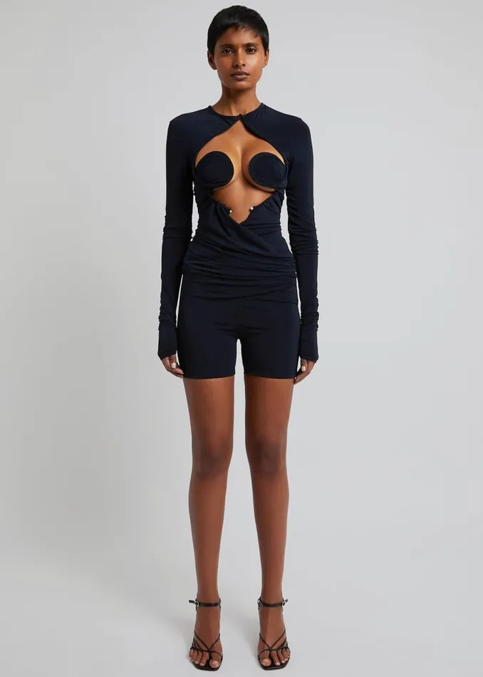 Women The Frankie Shop Jumpsuits Christopher Esber Zephyr Bodysuit Navy