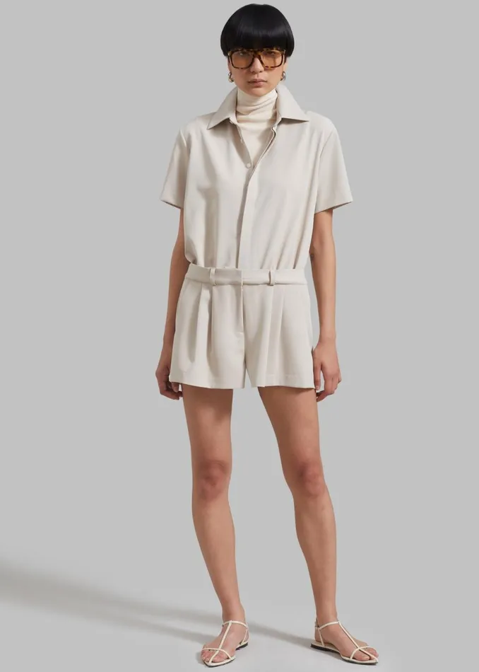Women The Frankie Shop Jumpsuits Faith Romper Beige