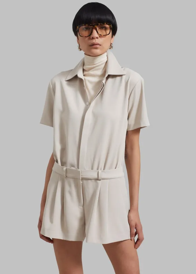 Women The Frankie Shop Jumpsuits Faith Romper Beige