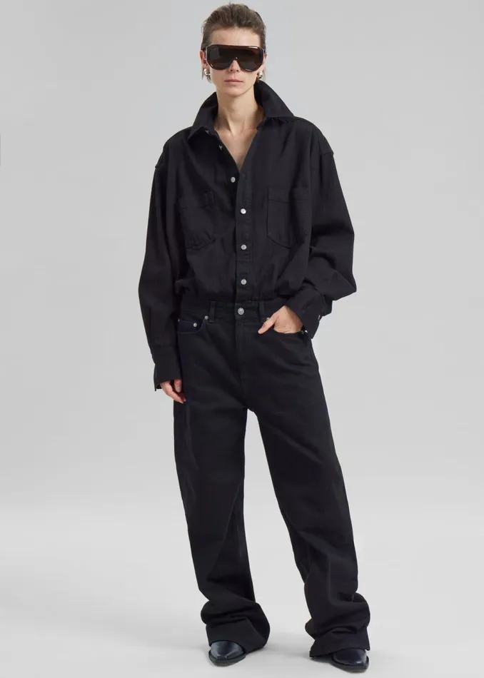 Women The Frankie Shop Jumpsuits Haikure Tilda Jumpsuit Black Stone
