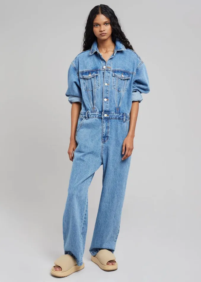 Women The Frankie Shop Jumpsuits Jas Denim Jumpsuit Dark Indigo