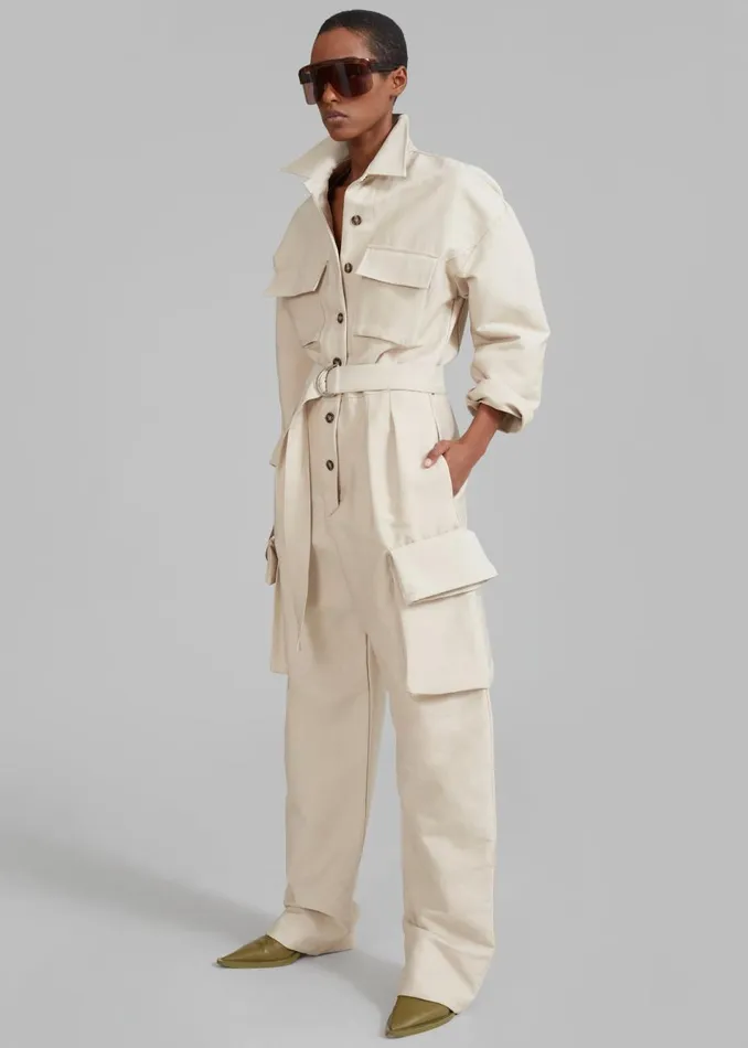 Women The Frankie Shop Jumpsuits Linda Jumpsuit Beige